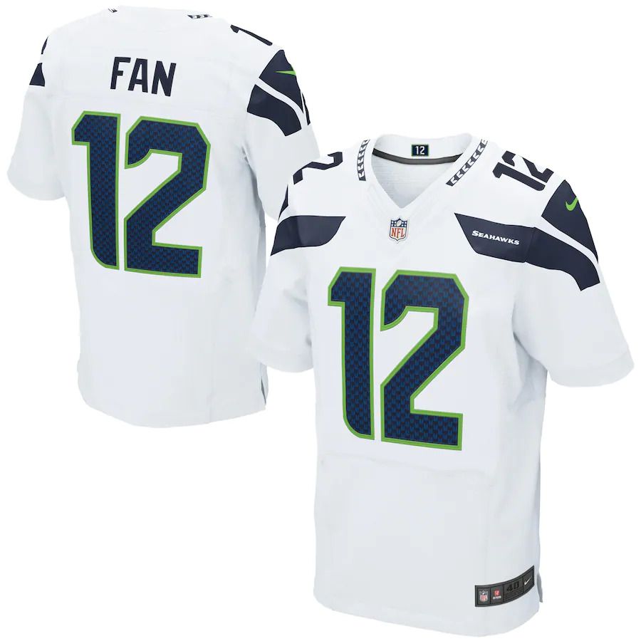 Men Seattle Seahawks #12 Fan Nike White Elite NFL Jersey->seattle seahawks->NFL Jersey